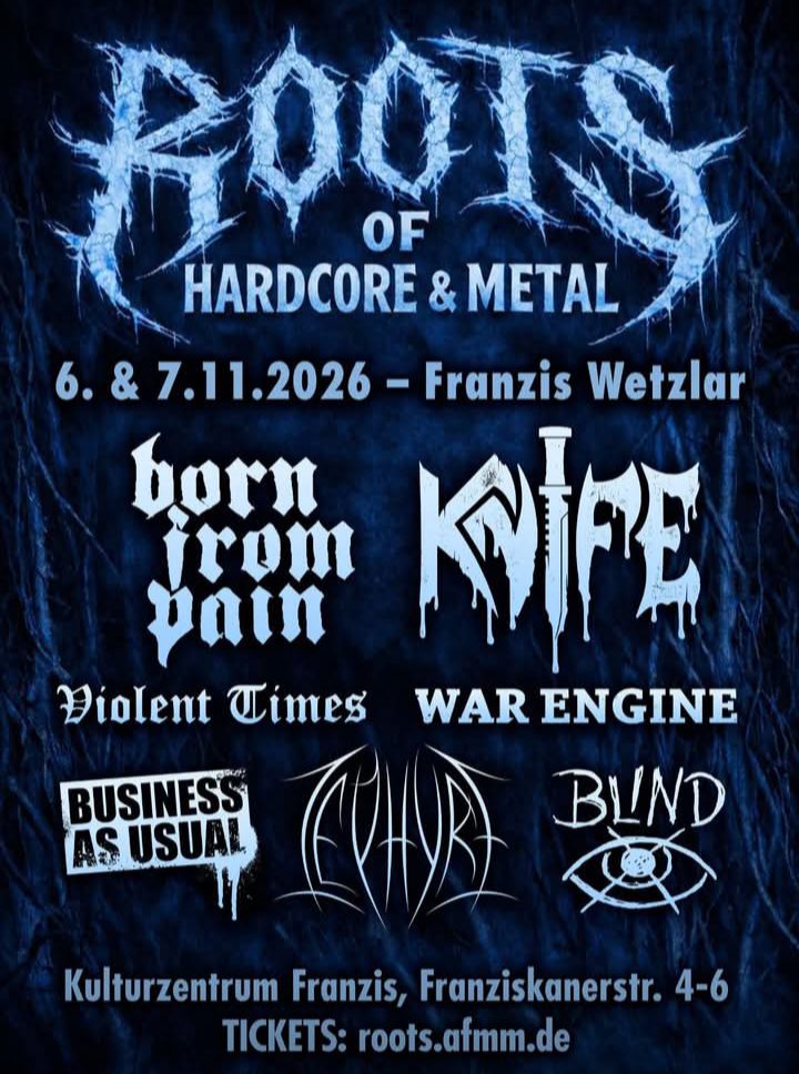 Roots of Hardcore & Metal, Heavy Metal, Live Musik; Kulturzentrum Franzis, Wetzlar, 6.11.2026, 7.11.2026, Rock